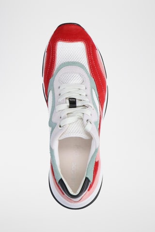 Zapatillas de nobuk Kirya - Blanco y rojo