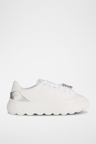 Zapatillas de piel con plataforma Spherica - Blanco