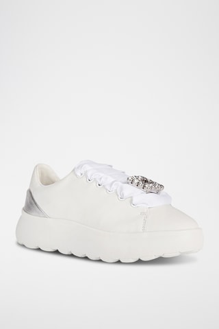 Zapatillas de piel con plataforma Spherica - Blanco