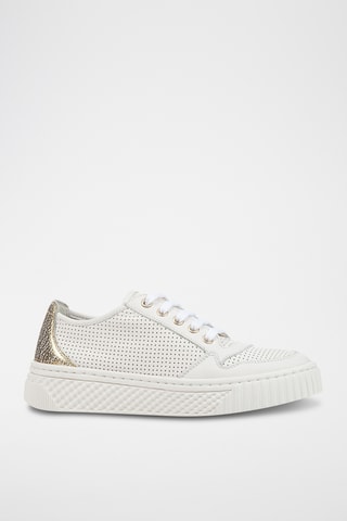 Zapatillas de piel Licena - Blanco y dorado