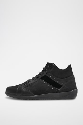 Zapatillas altas de piel Myria - Negro