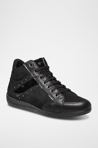 Zapatillas altas de piel Myria - Negro