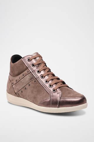 Zapatillas altas de piel - Beige oscuro