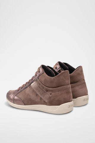 Zapatillas altas de piel - Beige oscuro