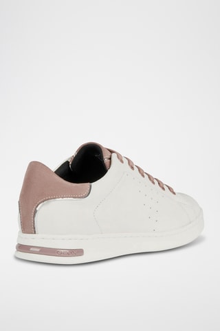 Zapatillas de piel - Blanco y rosa viejo
