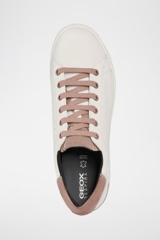 Zapatillas de piel - Blanco y rosa viejo