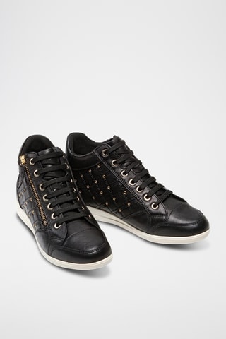 Zapatillas altas de piel Myria - Negro