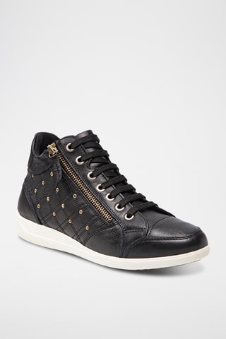Zapatillas altas de piel Myria - Negro