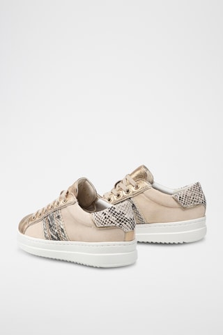 Zapatillas de piel Pontoise - Beige y dorado