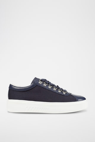 Zapatillas de piel con plataforma Nhenbus - Azul noche