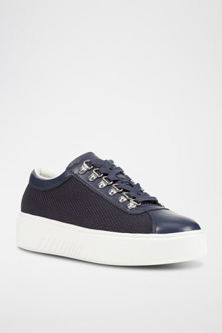 Zapatillas de piel con plataforma Nhenbus - Azul noche