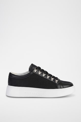 Zapatillas de piel con plataforma Nhenbus - Negro