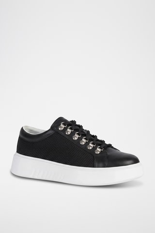 Zapatillas de piel con plataforma Nhenbus - Negro
