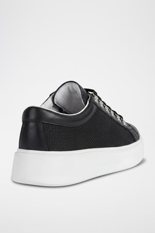 Zapatillas de piel con plataforma Nhenbus - Negro