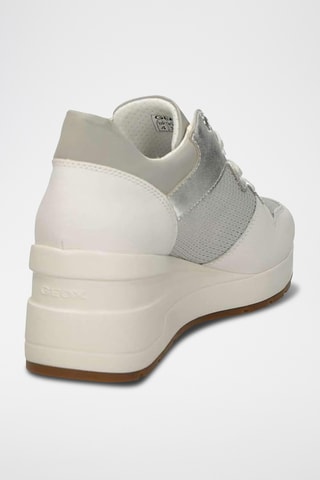 Zapatillas de piel de cuña Zosma - Plateado y blanco