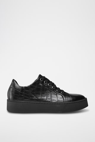 Zapatillas de piel con plataforma Skyely - Negro