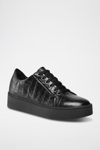 Zapatillas de piel con plataforma Skyely - Negro