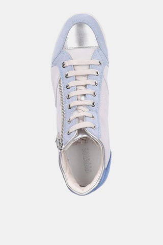 Zapatillas altas de piel Myria - Blanco y celeste