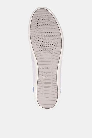 Zapatillas altas de piel Myria - Blanco y celeste