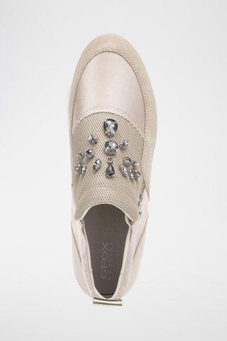 Zapatillas de piel de cuña - Beige