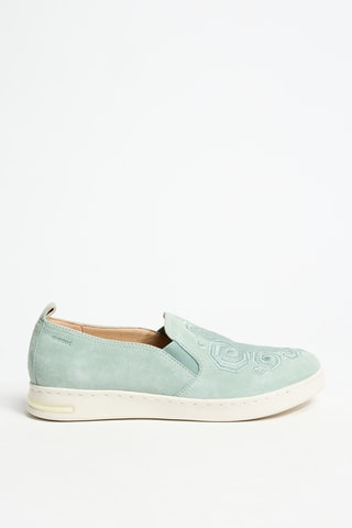 Slip-on de piel vuelta - Verde menta