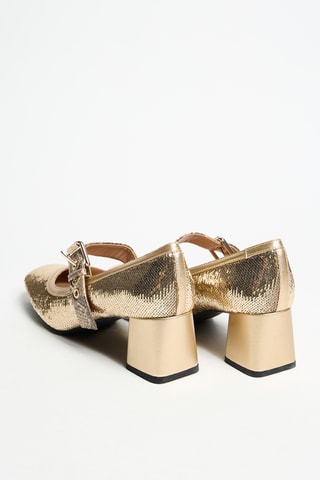 Babies compensées en cuir - Doré