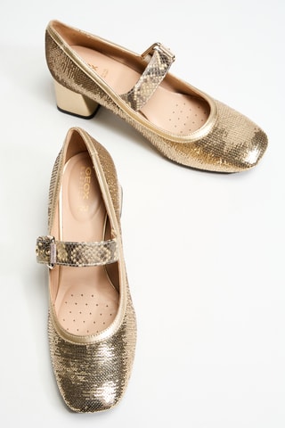 Babies compensées en cuir - Doré