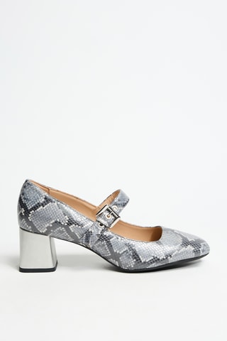 Babies à talons en cuir - Gris