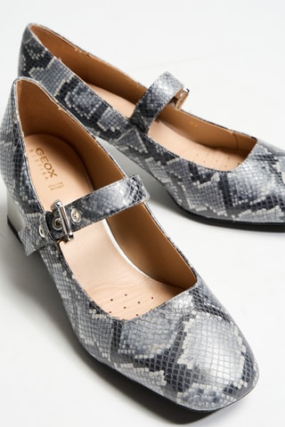 Babies à talons en cuir - Gris