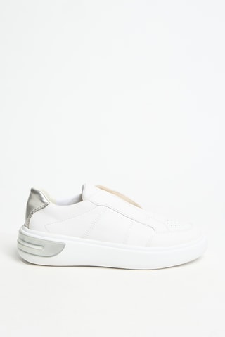 Zapatillas de piel con plataforma - Blanco