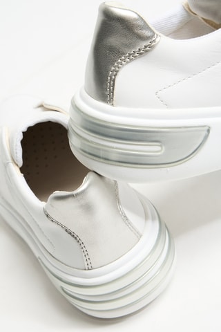 Zapatillas de piel con plataforma - Blanco