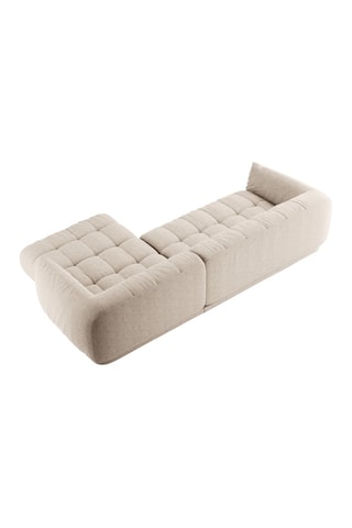 Canapé d’angle droit modulaire Julia - Beige - 3 places - En tissu texturé