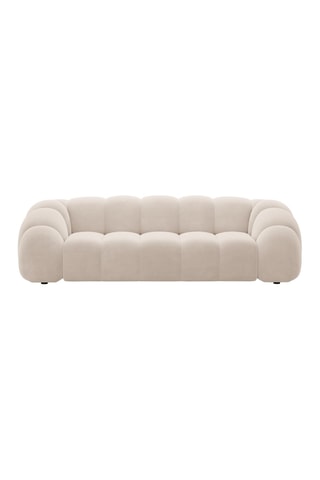 Canapé Lyna - Beige - 4 places - En tissu velours