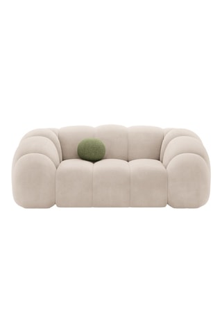 Canapé Lyna - Beige - 2 places - En tissu velours