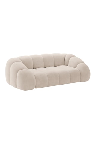 Canapé Lyna - Beige - 3 places - En tissu velours