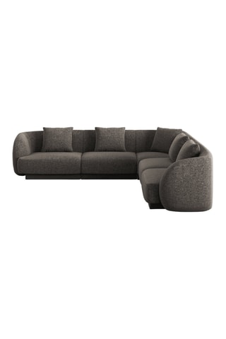 Canapé d’angle réversible Tulum - Gris - 5 places - Toucher velours