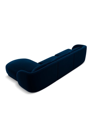 Canapé d'angle droit Tulum - Bleu roi - 4 places - Tissu velours