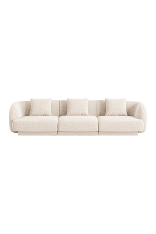 Canapé Tulum - Beige clair - 3 places - Tissu chenille