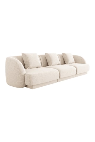 Canapé Tulum - Beige clair - 3 places - Tissu chenille