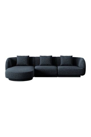 Canapé d'angle gauche Tulum - Bleu roi - 4 places - Tissu chenille