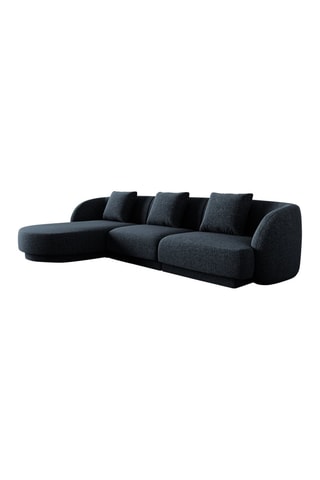 Canapé d'angle gauche Tulum - Bleu roi - 4 places - Tissu chenille