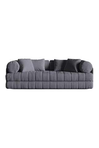 Canapé convertible Kemi - Gris foncé - 3 places - En tissu bouclé