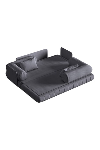 Canapé convertible Kemi - Gris foncé - 3 places - En tissu bouclé