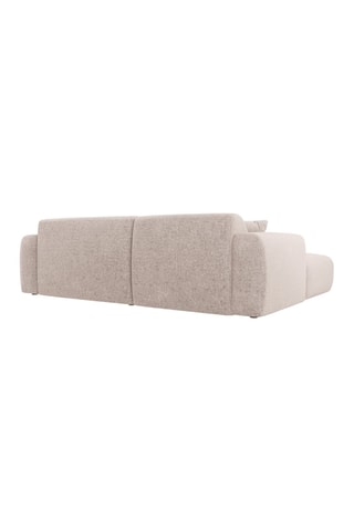 Canapé d’angle Nolio - Beige chiné - 4 places - Toucher velours