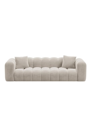 Canapé convertible Astro - Ecru - 4 places - En tissu velours - Couchage 253 x 102 cm