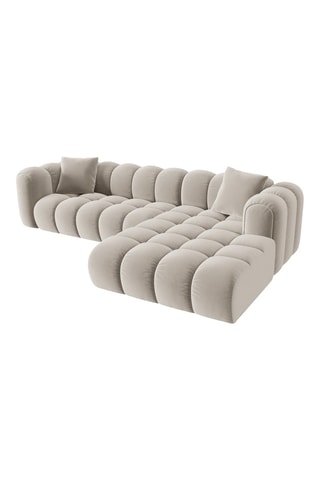 Canapé d'angle droit Astro - Ecru - 4 places - En tissu velours