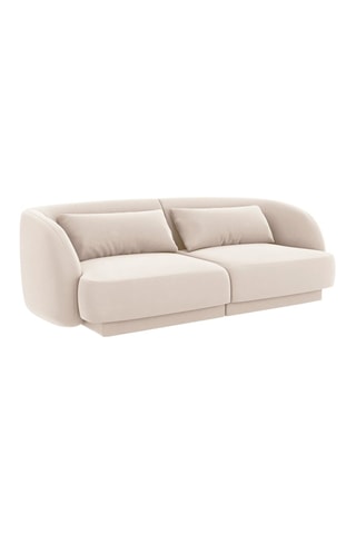 Canapé Tulum - Beige clair - 2 places - Tissu velours