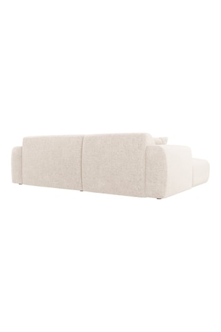 Canapé d’angle Nolio - Beige chiné - 4 places - Toucher velours