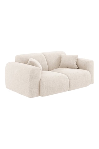 Canapé Nolio - Beige clair - 2 places - En tissu chenille - Toucher soie