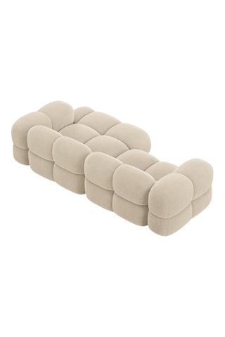 Canapé d’angle droit Loretto - Beige clair - 3 places - Toucher velours